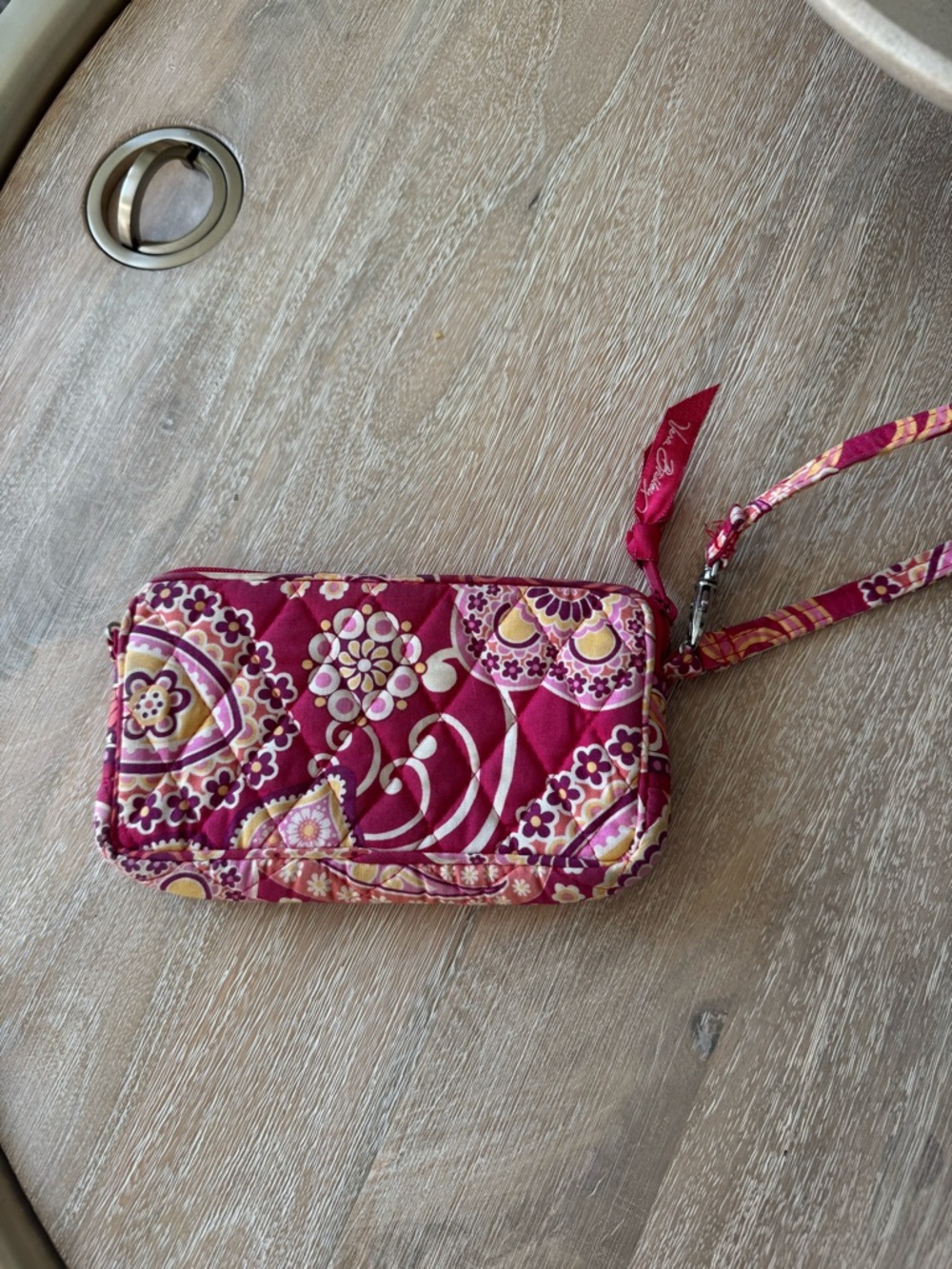Vera Bradley Quilted Wristlet in Raspberry Floral - Picture 6 of 7